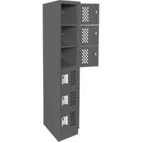 Assembled Lockerettes Clean Line Perforated Economy Lockers, 6 -tier, 18" x 72" x 12", Steel PB Rental Co. Ltd.
