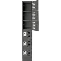Assembled Lockerettes Clean Line Perforated Economy Lockers, 6 -tier, 18" x 72" x 12", Steel PB Rental Co. Ltd.