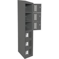Assembled Lockerettes Clean Line Perforated Economy Lockers, 6 -tier, 18" x 72" x 12", Steel PB Rental Co. Ltd.