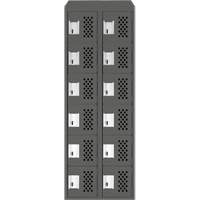 Assembled Lockerettes Clean Line Perforated Economy Lockers, 6 -tier, Bank of 2, 18" x 72" x 12", Steel PB Rental Co. Ltd.