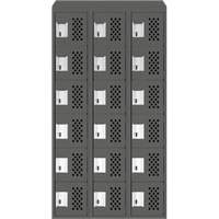 Assembled Lockerettes Clean Line Perforated Economy Lockers, 6 -tier, Bank of 3, 18" x 72" x 12", Steel PB Rental Co. Ltd.
