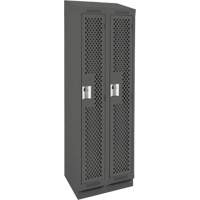 Clean Line Lockers, Bank of 2, 24" x 12" x 82", Steel, Charcoal, Rivet (Assembled), Perforated PB Rental Co. Ltd.