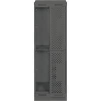 Casiers Clean Line, 2 niveaux, Bloc de 2, 24" x 12" x 82", Acier, Charbon, Rivet (assembl&eacute;), Perfor&eacute; PB Rental Co. Ltd.