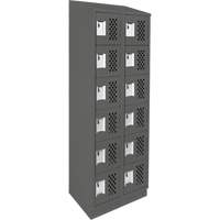 Clean-Line Perforated Lockerette, 6 -tier, Bank of 2, 12" x 72" x 12", Steel PB Rental Co. Ltd.