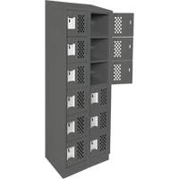 Clean-Line Perforated Lockerette, 6 -tier, Bank of 2, 12" x 72" x 12", Steel PB Rental Co. Ltd.