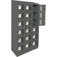 Clean-Line Perforated Lockerette, 6 -tier, Bank of 3, 12" x 72" x 12", Steel PB Rental Co. Ltd.