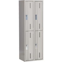 Concorde Heavy-Duty Lockers, 2 -tier, Bank of 2, 24" x 18" x 72", Steel, Grey, Welded (Assembled) PB Rental Co. Ltd.