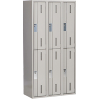Concorde Heavy-Duty Lockers, 2 -tier, Bank of 3, 36" x 18" x 72", Steel, Grey, Welded (Assembled) PB Rental Co. Ltd.