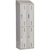 Concorde Heavy-Duty Lockers, 2 -tier, Bank of 2, 24" x 18" x 78", Steel, Grey, Welded (Assembled) PB Rental Co. Ltd.