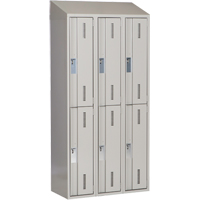 Concorde Heavy-Duty Lockers, 2 -tier, Bank of 3, 36" x 18" x 78", Steel, Grey, Welded (Assembled) PB Rental Co. Ltd.