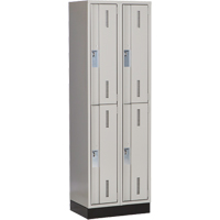 Concorde Heavy-Duty Lockers, 2 -tier, Bank of 2, 24" x 18" x 76", Steel, Grey, Welded (Assembled) PB Rental Co. Ltd.