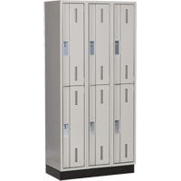 Concorde Heavy-Duty Lockers, 2 -tier, Bank of 3, 36" x 18" x 76", Steel, Grey, Welded (Assembled) PB Rental Co. Ltd.