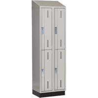 Concorde Heavy-Duty Lockers, 2 -tier, Bank of 2, 24" x 18" x 82", Steel, Grey, Welded (Assembled) PB Rental Co. Ltd.