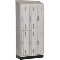 Concorde Heavy-Duty Lockers, 2 -tier, Bank of 3, 36" x 18" x 82", Steel, Grey, Welded (Assembled) PB Rental Co. Ltd.