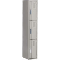 Concorde Heavy-Duty Lockers, 3 -tier, 12" x 18" x 72", Steel, Grey, Welded (Assembled) PB Rental Co. Ltd.