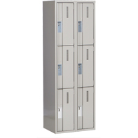 Concorde Heavy-Duty Lockers, 3 -tier, Bank of 2, 24" x 18" x 72", Steel, Grey, Welded (Assembled) PB Rental Co. Ltd.
