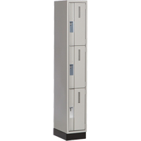 Concorde Heavy-Duty Lockers, 3 -tier, 12" x 18" x 76", Steel, Grey, Welded (Assembled) PB Rental Co. Ltd.