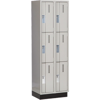 Concorde Heavy-Duty Lockers, 3 -tier, Bank of 2, 24" x 18" x 76", Steel, Grey, Welded (Assembled) PB Rental Co. Ltd.