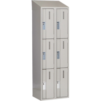 Concorde Heavy-Duty Lockers, 3 -tier, Bank of 2, 24" x 18" x 78", Steel, Grey, Welded (Assembled) PB Rental Co. Ltd.