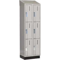 Concorde Heavy-Duty Lockers, 3 -tier, Bank of 2, 24" x 18" x 82", Steel, Grey, Welded (Assembled) PB Rental Co. Ltd.