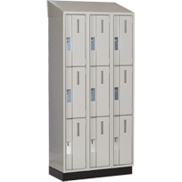 Concorde Heavy-Duty Lockers, 3 -tier, Bank of 3, 36" x 18" x 82", Steel, Grey, Welded (Assembled) PB Rental Co. Ltd.