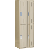 Concorde Heavy-Duty Lockers, 2 -tier, Bank of 2, 24" x 18" x 72", Steel, Beige, Welded (Assembled) PB Rental Co. Ltd.