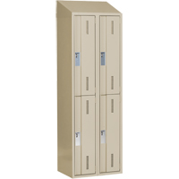 Concorde Heavy-Duty Lockers, 2 -tier, Bank of 2, 24" x 18" x 78", Steel, Beige, Welded (Assembled) PB Rental Co. Ltd.