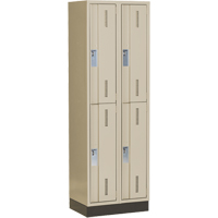 Concorde Heavy-Duty Lockers, 2 -tier, Bank of 2, 24" x 18" x 76", Steel, Beige, Welded (Assembled) PB Rental Co. Ltd.