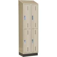 Concorde Heavy-Duty Lockers, 2 -tier, Bank of 2, 24" x 18" x 82", Steel, Beige, Welded (Assembled) PB Rental Co. Ltd.