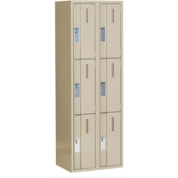 Concorde Heavy-Duty Lockers, 3 -tier, Bank of 2, 24" x 18" x 72", Steel, Beige, Welded (Assembled) PB Rental Co. Ltd.