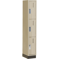 Concorde Heavy-Duty Lockers, 3 -tier, 12" x 18" x 76", Steel, Beige, Welded (Assembled) PB Rental Co. Ltd.