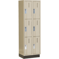 Concorde Heavy-Duty Lockers, 3 -tier, Bank of 2, 24" x 18" x 76", Steel, Beige, Welded (Assembled) PB Rental Co. Ltd.