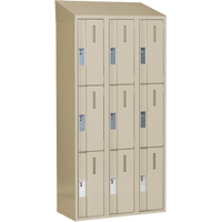 Concorde Heavy-Duty Lockers, 3 -tier, Bank of 3, 36" x 18" x 78", Steel, Beige, Welded (Assembled) PB Rental Co. Ltd.