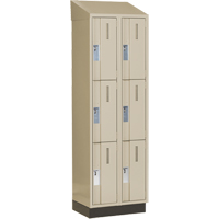 Concorde Heavy-Duty Lockers, 3 -tier, Bank of 2, 24" x 18" x 82", Steel, Beige, Welded (Assembled) PB Rental Co. Ltd.