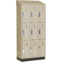 Concorde Heavy-Duty Lockers, 3 -tier, Bank of 3, 36" x 18" x 82", Steel, Beige, Welded (Assembled) PB Rental Co. Ltd.