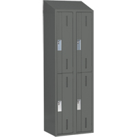 Concorde Heavy-Duty Lockers, 2 -tier, Bank of 2, 24" x 18" x 78", Steel, Charcoal, Welded (Assembled) PB Rental Co. Ltd.