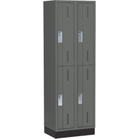 Concorde Heavy-Duty Lockers, 2 -tier, Bank of 2, 24" x 18" x 76", Steel, Charcoal, Welded (Assembled) PB Rental Co. Ltd.