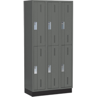 Concorde Heavy-Duty Lockers, 2 -tier, Bank of 3, 36" x 18" x 76", Steel, Charcoal, Welded (Assembled) PB Rental Co. Ltd.