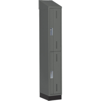 Concorde Heavy-Duty Lockers, 2 -tier, 12" x 18" x 82", Steel, Charcoal, Welded (Assembled) PB Rental Co. Ltd.