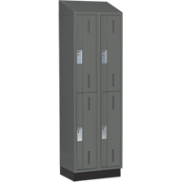 Concorde Heavy-Duty Lockers, 2 -tier, Bank of 2, 24" x 18" x 82", Steel, Charcoal, Welded (Assembled) PB Rental Co. Ltd.