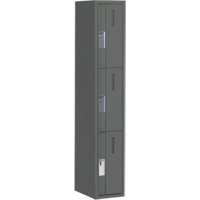Concorde Heavy-Duty Lockers, 3 -tier, 12" x 18" x 72", Steel, Charcoal, Welded (Assembled) PB Rental Co. Ltd.