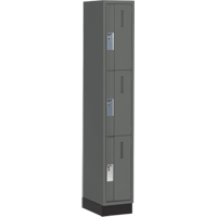 Concorde Heavy-Duty Lockers, 3 -tier, 12" x 18" x 76", Steel, Charcoal, Welded (Assembled) PB Rental Co. Ltd.
