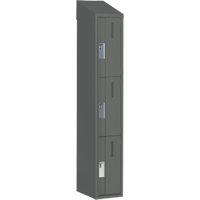 Concorde Heavy-Duty Lockers, 3 -tier, 12" x 18" x 78", Steel, Charcoal, Welded (Assembled) PB Rental Co. Ltd.