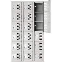 Petit casier perfor&eacute; Clean-Line, 6 niveaux, Bloc de 3, 15" x 72" x 12", Acier PB Rental Co. Ltd.