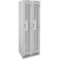 Clean Line Lockers, Bank of 2, 24" x 12" x 76", Steel, Grey, Rivet (Assembled), Perforated PB Rental Co. Ltd.