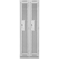 Clean Line Lockers, Bank of 2, 24" x 12" x 76", Steel, Grey, Rivet (Assembled), Perforated PB Rental Co. Ltd.
