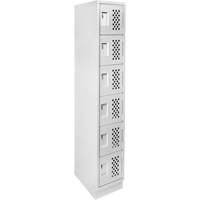 Assembled Lockerettes Clean Line Perforated Economy Lockers, 6 -tier, 18" x 72" x 12", Steel PB Rental Co. Ltd.