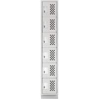 Assembled Lockerettes Clean Line Perforated Economy Lockers, 6 -tier, 18" x 72" x 12", Steel PB Rental Co. Ltd.