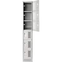Assembled Lockerettes Clean Line Perforated Economy Lockers, 6 -tier, 18" x 72" x 12", Steel PB Rental Co. Ltd.