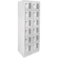 Assembled Lockerettes Clean Line Perforated Economy Lockers, 6 -tier, Bank of 2, 18" x 72" x 12", Steel PB Rental Co. Ltd.
